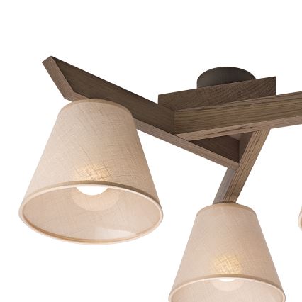 Brilagi - Surface-mounted chandelier ANTHONY 3xE14/40W/230V oak walnut/beige
