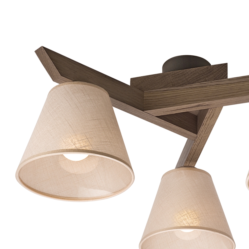 Brilagi - Surface-mounted chandelier ANTHONY 3xE14/40W/230V oak walnut/beige