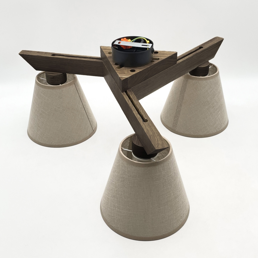 Brilagi - Surface-mounted chandelier ANTHONY 3xE14/40W/230V oak walnut/beige