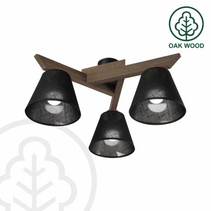 Brilagi - Surface-mounted chandelier ANTHONY 3xE14/40W/230V oak walnut/black