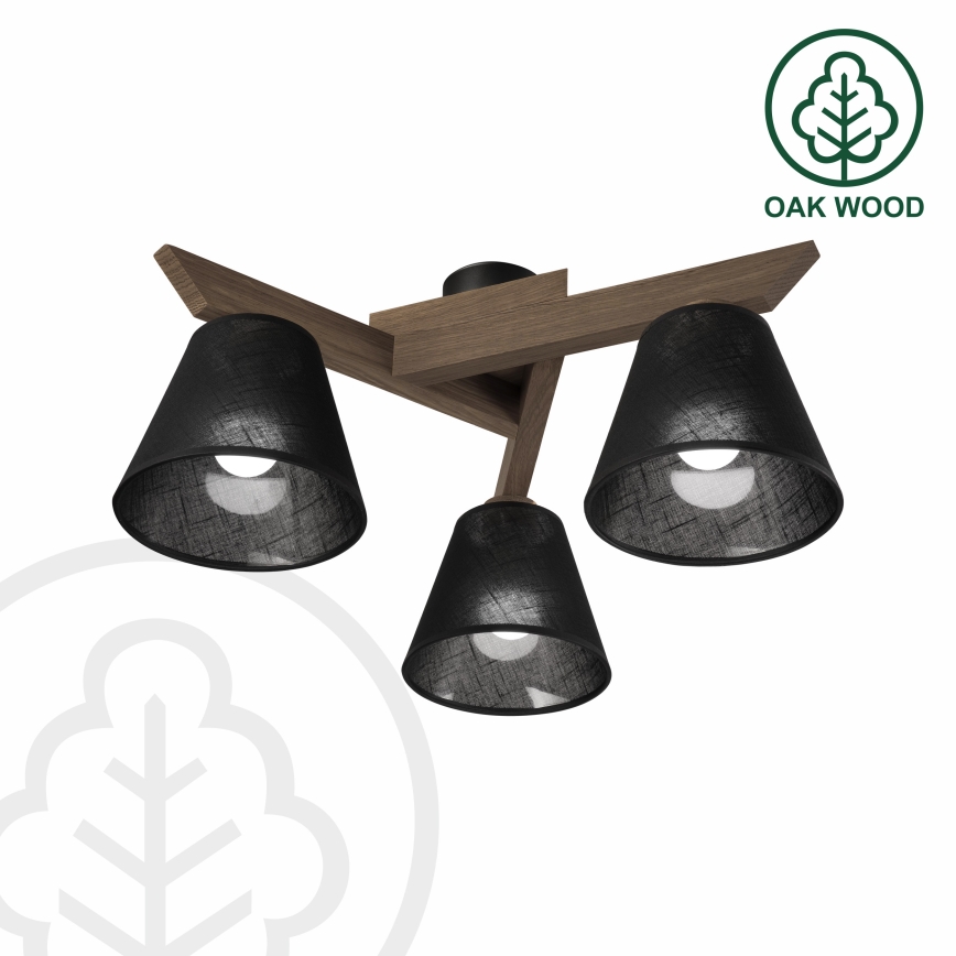 Brilagi - Surface-mounted chandelier ANTHONY 3xE14/40W/230V oak walnut/black