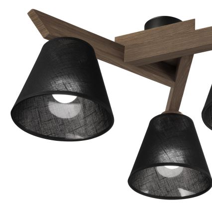 Brilagi - Surface-mounted chandelier ANTHONY 3xE14/40W/230V oak walnut/black