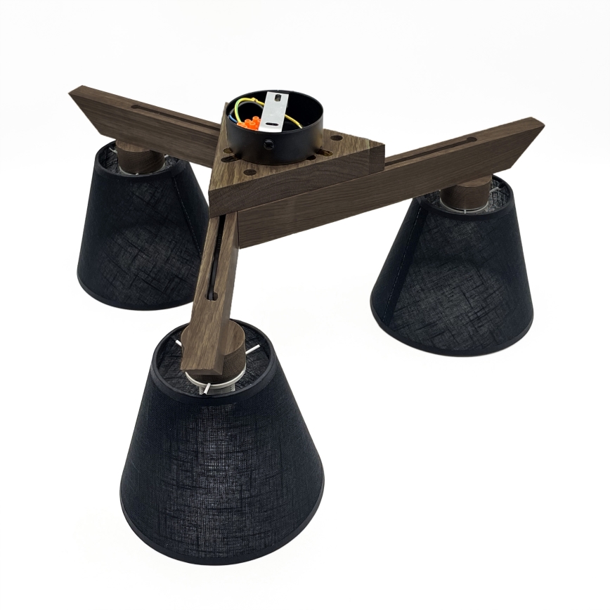 Brilagi - Surface-mounted chandelier ANTHONY 3xE14/40W/230V oak walnut/black