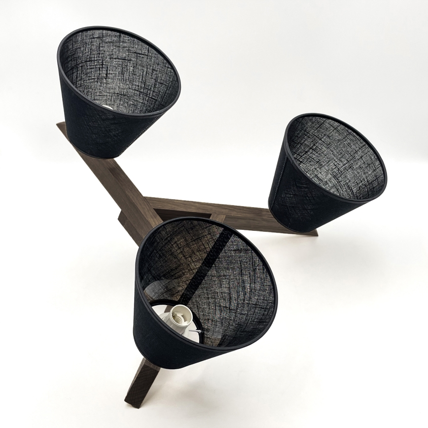 Brilagi - Surface-mounted chandelier ANTHONY 3xE14/40W/230V oak walnut/black