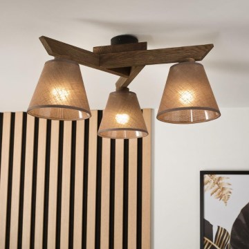 Brilagi - Surface-mounted chandelier ANTHONY 3xE14/40W/230V oak walnut/brown