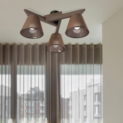 Brilagi - Surface-mounted chandelier ANTHONY 3xE14/40W/230V oak walnut/brown