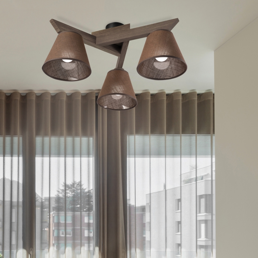 Brilagi - Surface-mounted chandelier ANTHONY 3xE14/40W/230V oak walnut/brown