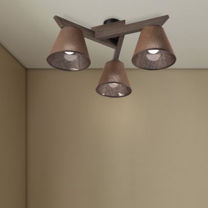 Brilagi - Surface-mounted chandelier ANTHONY 3xE14/40W/230V oak walnut/brown
