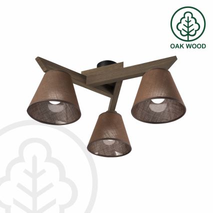 Brilagi - Surface-mounted chandelier ANTHONY 3xE14/40W/230V oak walnut/brown