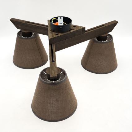 Brilagi - Surface-mounted chandelier ANTHONY 3xE14/40W/230V oak walnut/brown