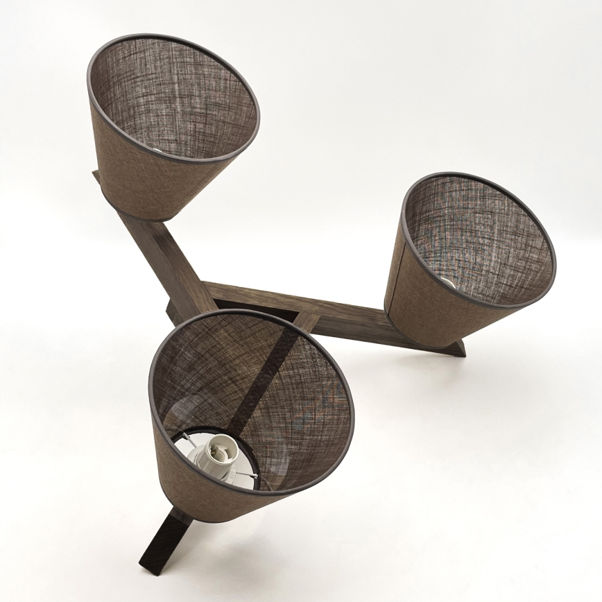 Brilagi - Surface-mounted chandelier ANTHONY 3xE14/40W/230V oak walnut/brown