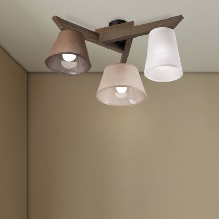 Brilagi - Surface-mounted chandelier ANTHONY 3xE14/40W/230V oak walnut