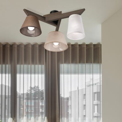Brilagi - Surface-mounted chandelier ANTHONY 3xE14/40W/230V oak walnut