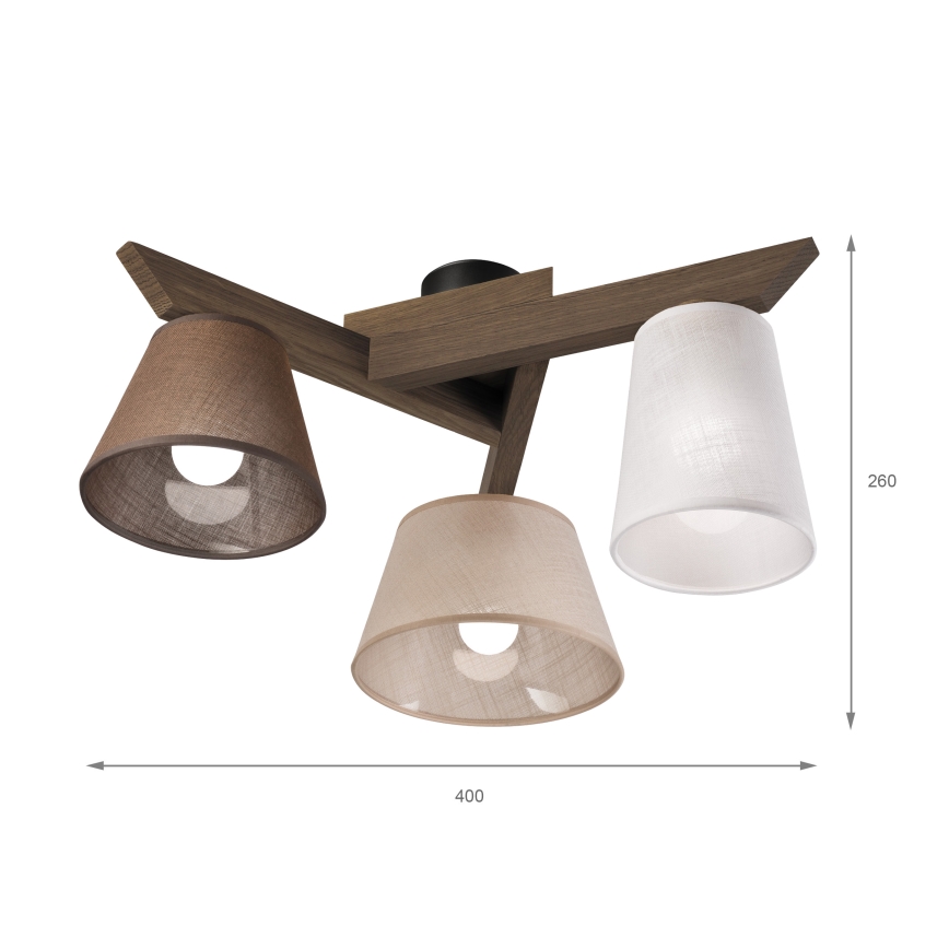 Brilagi - Surface-mounted chandelier ANTHONY 3xE14/40W/230V oak walnut