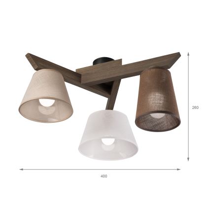 Brilagi - Surface-mounted chandelier ANTHONY 3xE14/40W/230V oak walnut