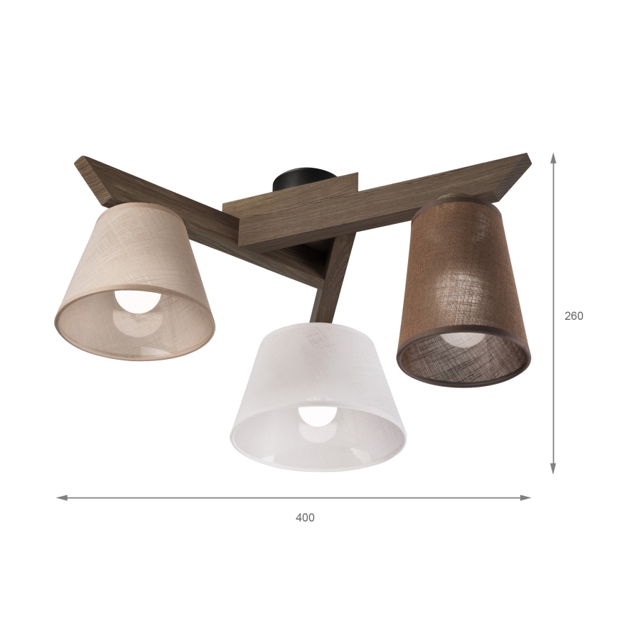 Brilagi - Surface-mounted chandelier ANTHONY 3xE14/40W/230V oak walnut