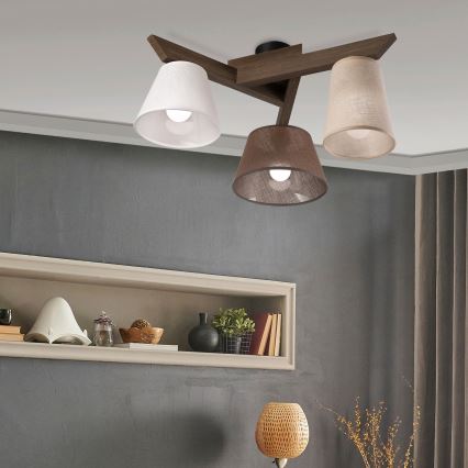 Brilagi - Surface-mounted chandelier ANTHONY 3xE14/40W/230V oak walnut
