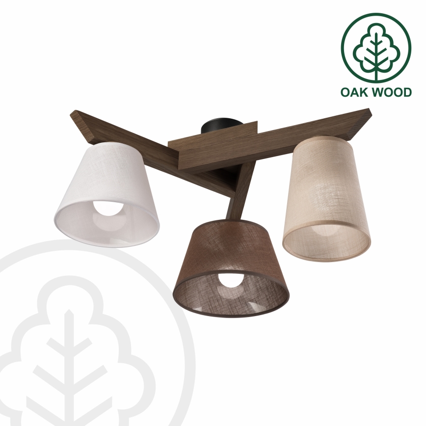 Brilagi - Surface-mounted chandelier ANTHONY 3xE14/40W/230V oak walnut