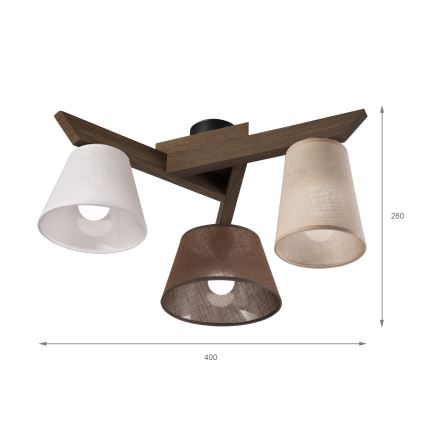 Brilagi - Surface-mounted chandelier ANTHONY 3xE14/40W/230V oak walnut