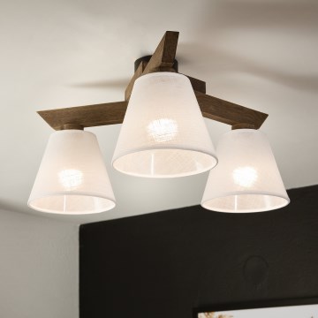 Brilagi - Surface-mounted chandelier ANTHONY 3xE14/40W/230V oak walnut/white