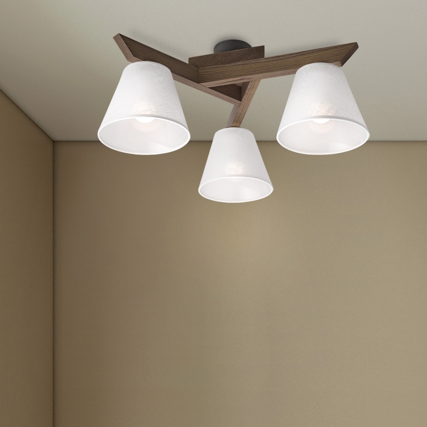 Brilagi - Surface-mounted chandelier ANTHONY 3xE14/40W/230V oak walnut/white