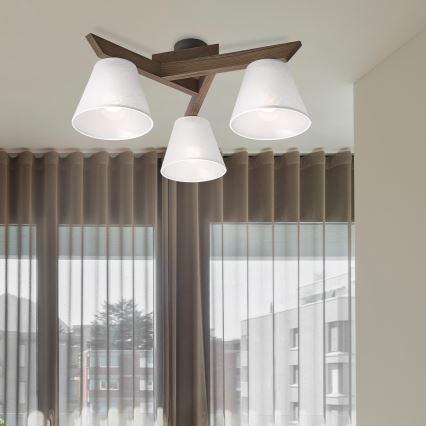 Brilagi - Surface-mounted chandelier ANTHONY 3xE14/40W/230V oak walnut/white