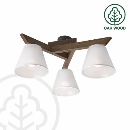 Brilagi - Surface-mounted chandelier ANTHONY 3xE14/40W/230V oak walnut/white