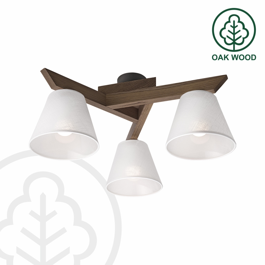 Brilagi - Surface-mounted chandelier ANTHONY 3xE14/40W/230V oak walnut/white
