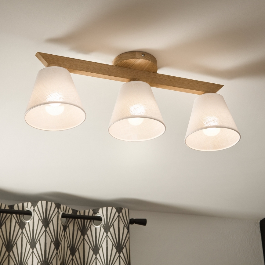 Brilagi - Surface-mounted chandelier ANTHONY 3xE14/40W/230V oak/white