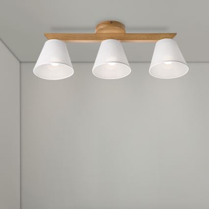 Brilagi - Surface-mounted chandelier ANTHONY 3xE14/40W/230V oak/white