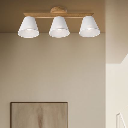 Brilagi - Surface-mounted chandelier ANTHONY 3xE14/40W/230V oak/white
