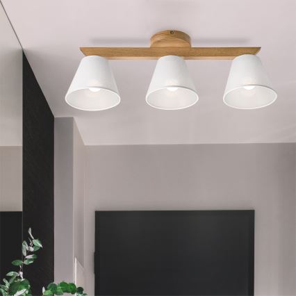 Brilagi - Surface-mounted chandelier ANTHONY 3xE14/40W/230V oak/white