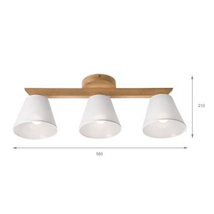 Brilagi - Surface-mounted chandelier ANTHONY 3xE14/40W/230V oak/white