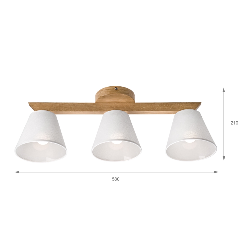 Brilagi - Surface-mounted chandelier ANTHONY 3xE14/40W/230V oak/white