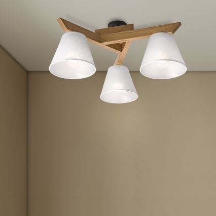 Brilagi - Surface-mounted chandelier ANTHONY 3xE14/40W/230V oak/white