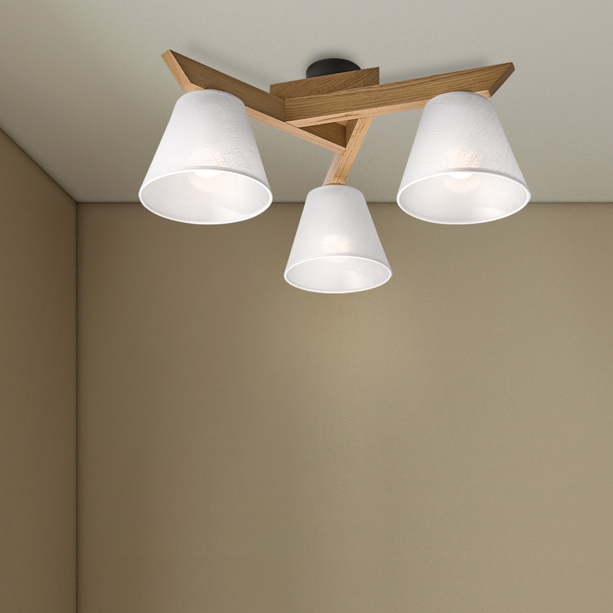 Brilagi - Surface-mounted chandelier ANTHONY 3xE14/40W/230V oak/white