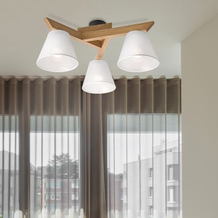 Brilagi - Surface-mounted chandelier ANTHONY 3xE14/40W/230V oak/white
