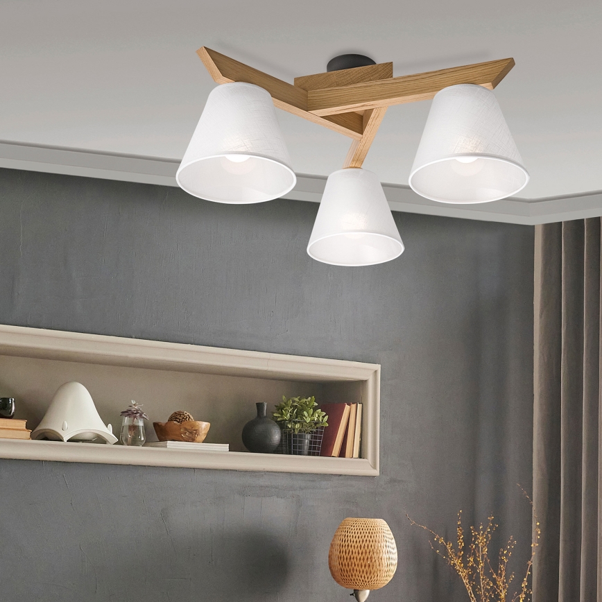 Brilagi - Surface-mounted chandelier ANTHONY 3xE14/40W/230V oak/white