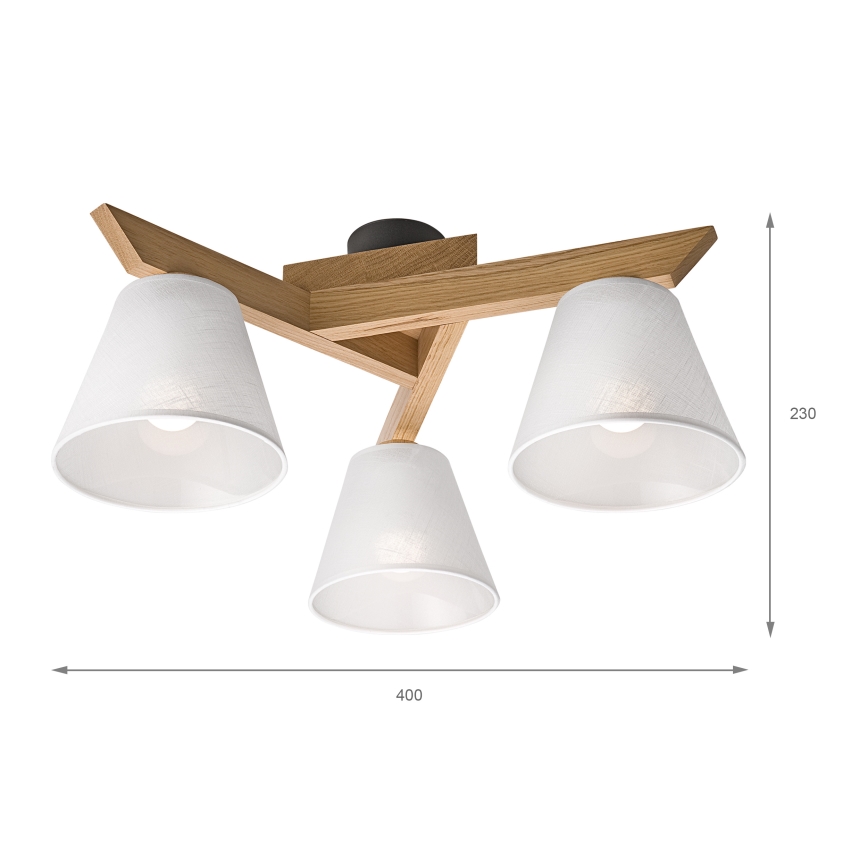 Brilagi - Surface-mounted chandelier ANTHONY 3xE14/40W/230V oak/white