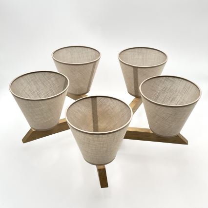 Brilagi - Surface-mounted chandelier ANTHONY 5xE14/40W/230V oak/beige