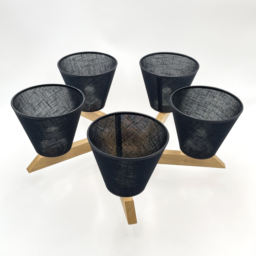 Brilagi - Surface-mounted chandelier ANTHONY 5xE14/40W/230V oak/black
