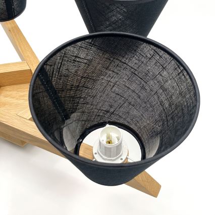 Brilagi - Surface-mounted chandelier ANTHONY 5xE14/40W/230V oak/black