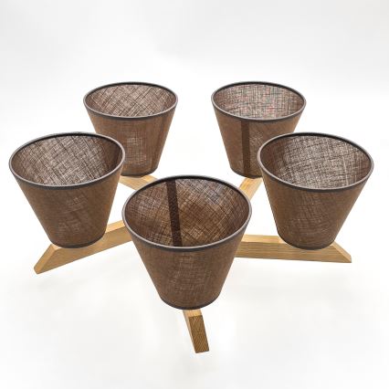 Brilagi - Surface-mounted chandelier ANTHONY 5xE14/40W/230V oak/brown