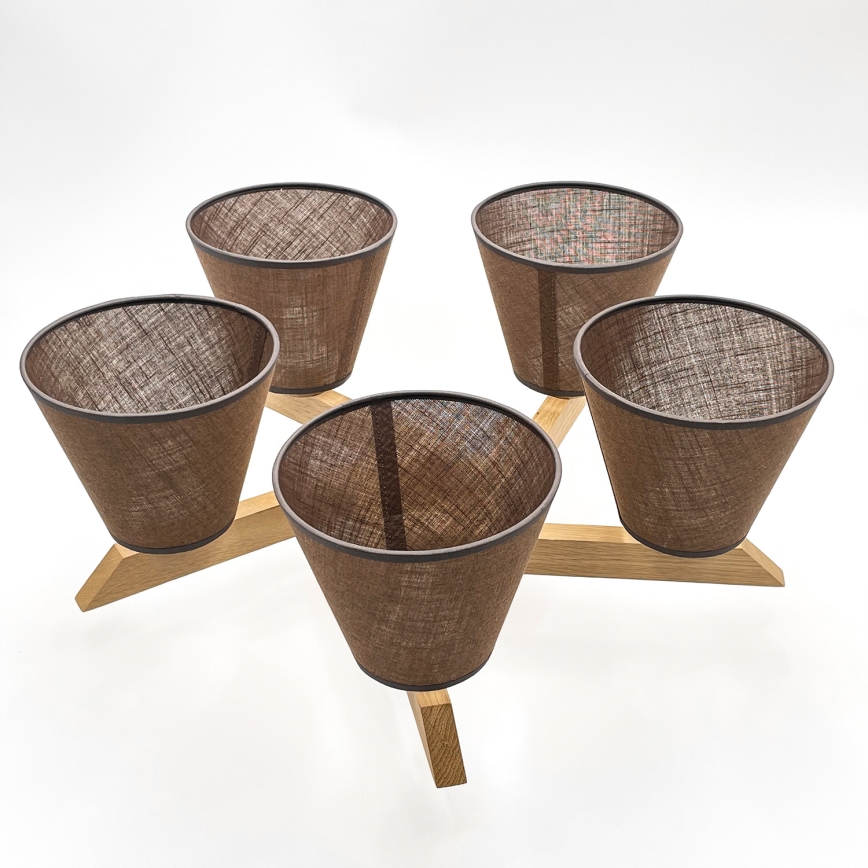 Brilagi - Surface-mounted chandelier ANTHONY 5xE14/40W/230V oak/brown