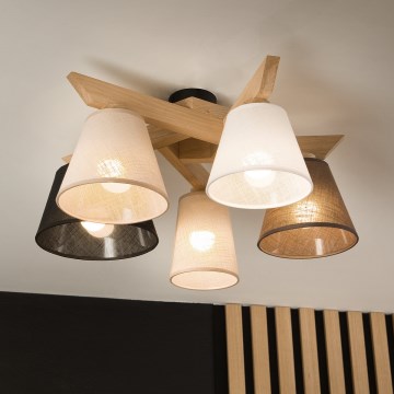 Brilagi - Surface-mounted chandelier ANTHONY 5xE14/40W/230V oak