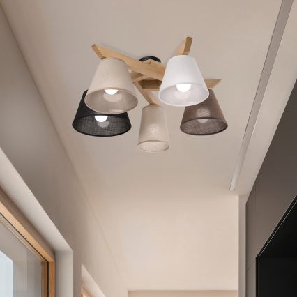 Brilagi - Surface-mounted chandelier ANTHONY 5xE14/40W/230V oak