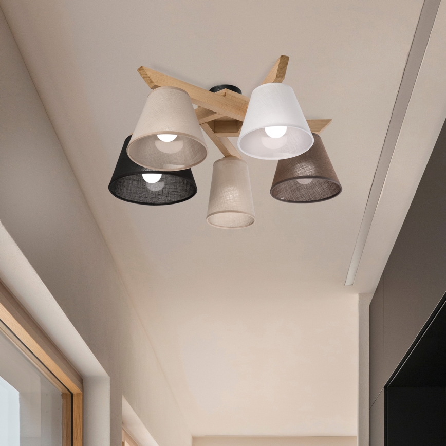 Brilagi - Surface-mounted chandelier ANTHONY 5xE14/40W/230V oak