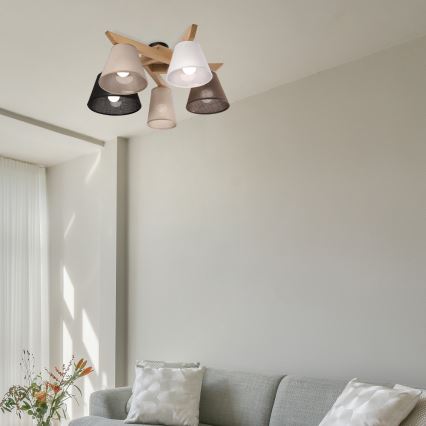 Brilagi - Surface-mounted chandelier ANTHONY 5xE14/40W/230V oak