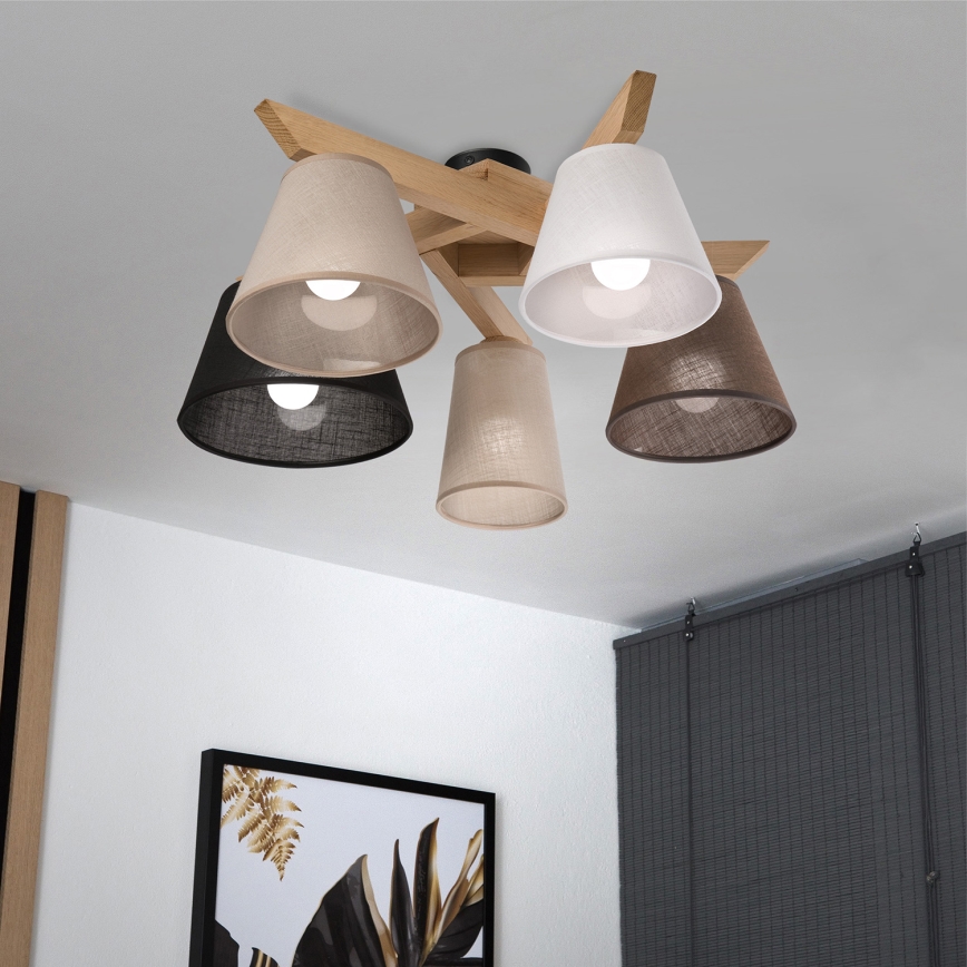 Brilagi - Surface-mounted chandelier ANTHONY 5xE14/40W/230V oak