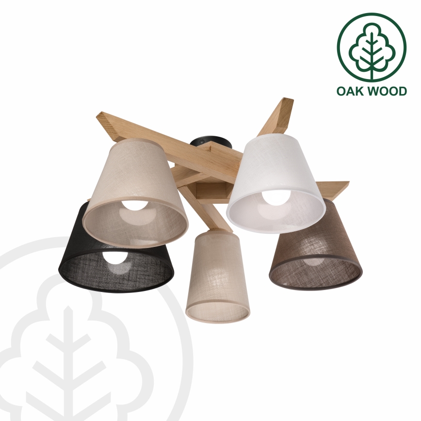 Brilagi - Surface-mounted chandelier ANTHONY 5xE14/40W/230V oak